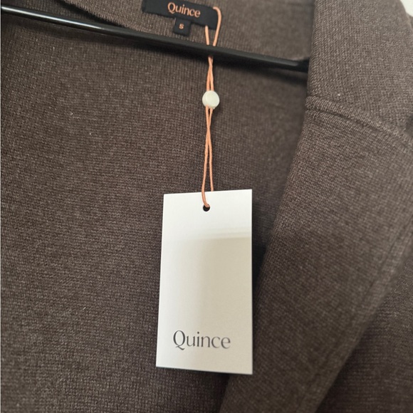 Quince 100% Organic Cotton Knit Blazer in Heather Brown - Picture 3 of 4